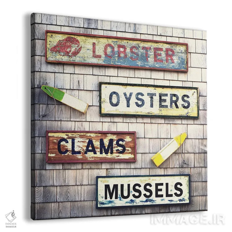 تابلوهای محصولات دریایی اثر جین ریکس - نمای پرسپکتیو محصول