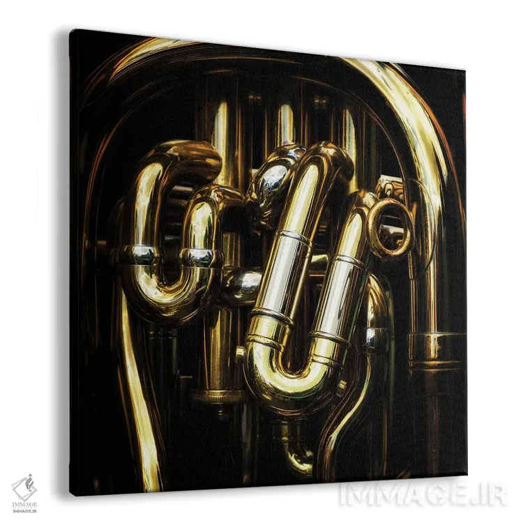 تابلو دکوراتیو جزئیات لوله های برنجی توبا اثر جین ریکس - نمای پرسپکتیو محصول