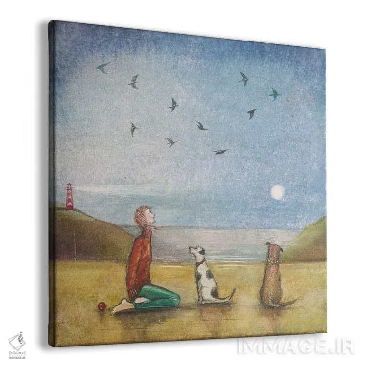 تابلو دکوراتیو ساحل ماه اثر جو رام - نمای پرسپکتیو محصول