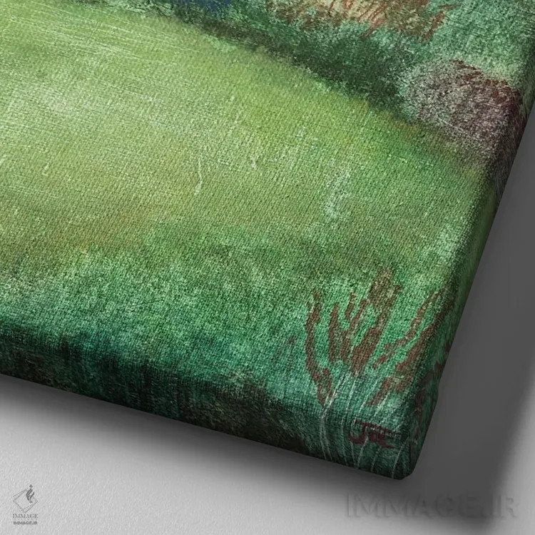 تابلو دکوراتیو خانه باغ اثر جو رام - نمای نزدیک بافت بوم