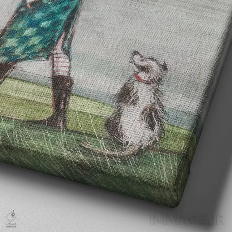 تابلو دکوراتیو پرواز بلند اثر جو رام - نمای نزدیک بافت بوم