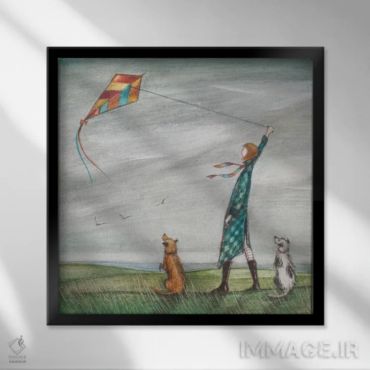 تابلو دکوراتیو پرواز بلند اثر جو رام - نمای قابدار مشکی