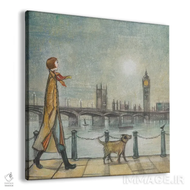 تابلو دکوراتیو رودخانه قدیمی اثر جو رام - نمای پرسپکتیو محصول