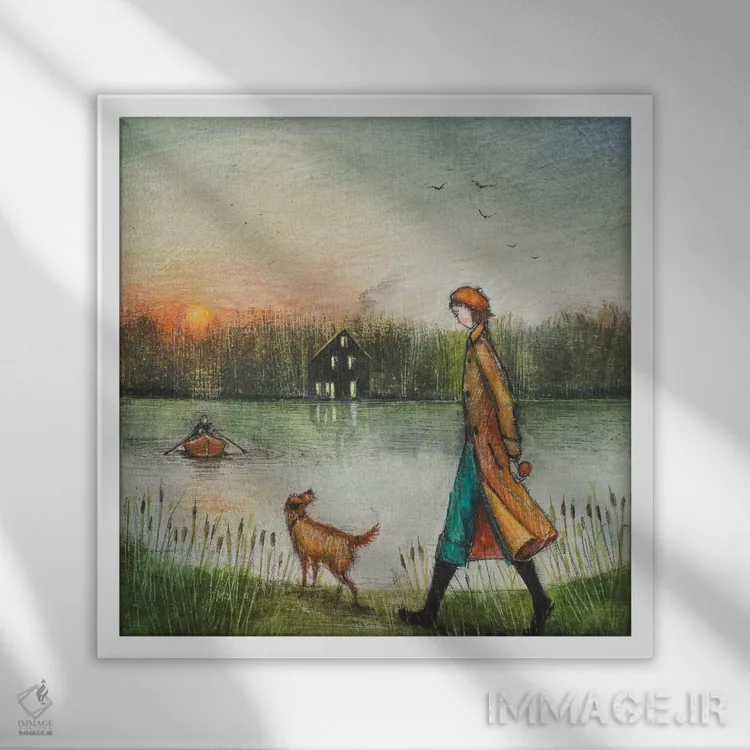 تابلو دکوراتیو خانه روستایی اثر جو رام - نمای قابدار سفید