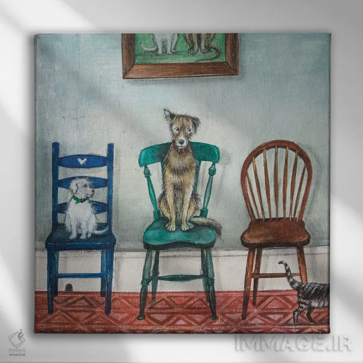 تابلو دکوراتیو صندلی بازی اثر جو رام - نمای روبهرو روی دیوار