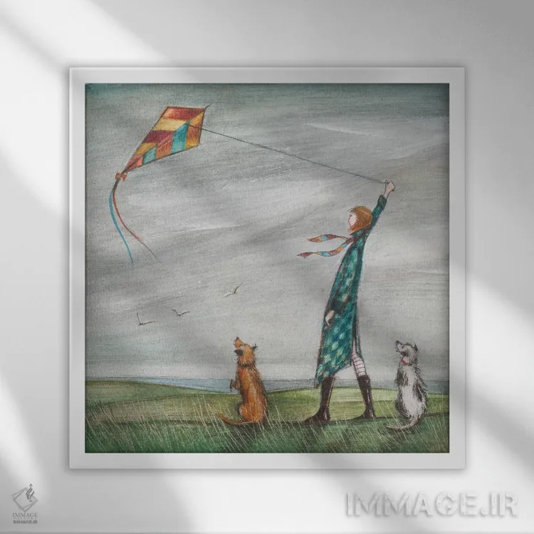 تابلو دکوراتیو پرواز بلند اثر جو رام - نمای قابدار سفید