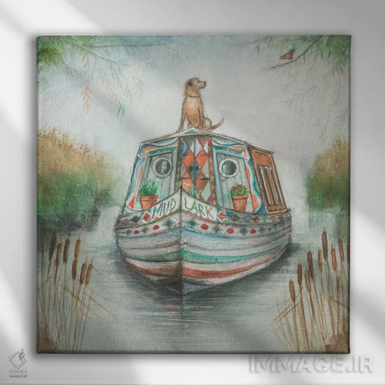 تابلو دکوراتیو جوینده گل اثر جو رام - نمای روبهرو روی دیوار