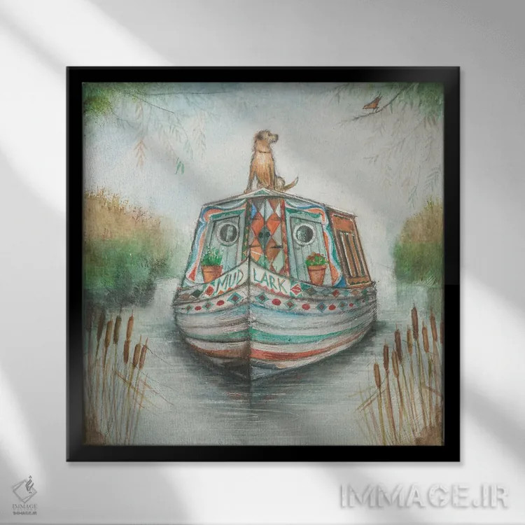تابلو دکوراتیو جوینده گل اثر جو رام - نمای قابدار مشکی
