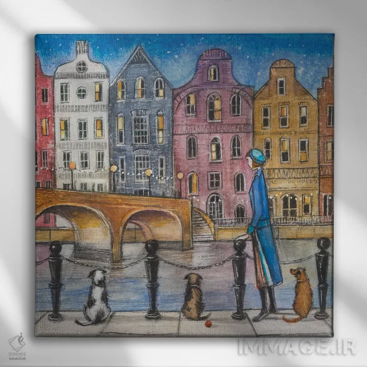 تابلو دکوراتیو رودخانه رویاها اثر جو رام - نمای روبهرو روی دیوار