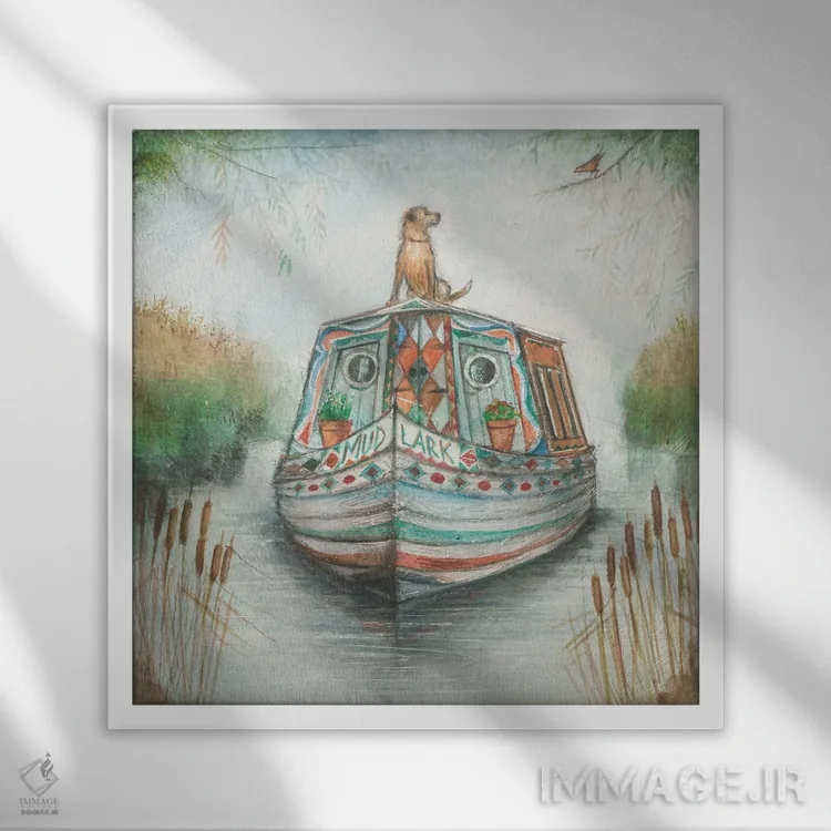 تابلو دکوراتیو جوینده گل اثر جو رام - نمای قابدار سفید