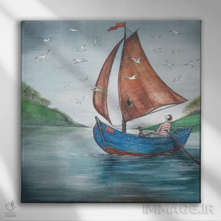 تابلو دکوراتیو نسیم دریا اثر جو رام - نمای روبهرو روی دیوار