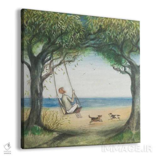 تابلو دکوراتیو در فراز آسمان آبی اثر جو رام - نمای پرسپکتیو محصول