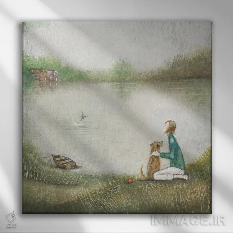 تابلو دکوراتیو پاشیدن ناگهانی آب اثر جو رام - نمای روبهرو روی دیوار