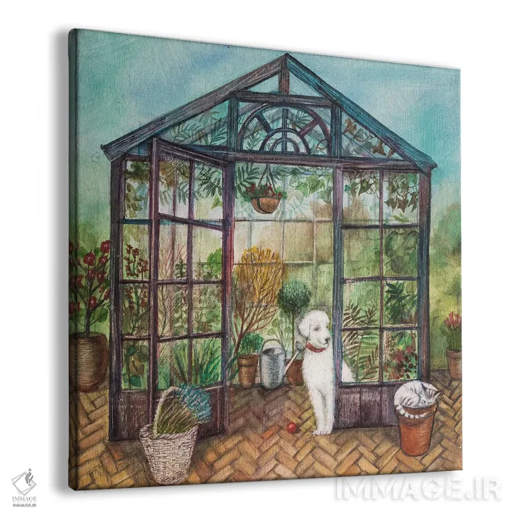 تابلو دکوراتیو خانه سبز اثر جو رام - نمای پرسپکتیو محصول