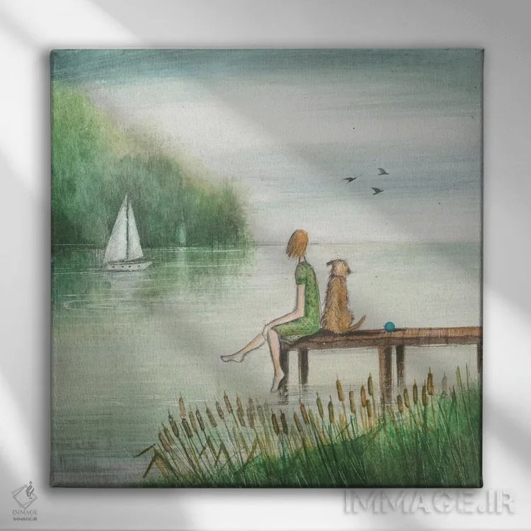 تابلو دکوراتیو هنر هم صحبتی اثر جو رام - نمای روبهرو روی دیوار