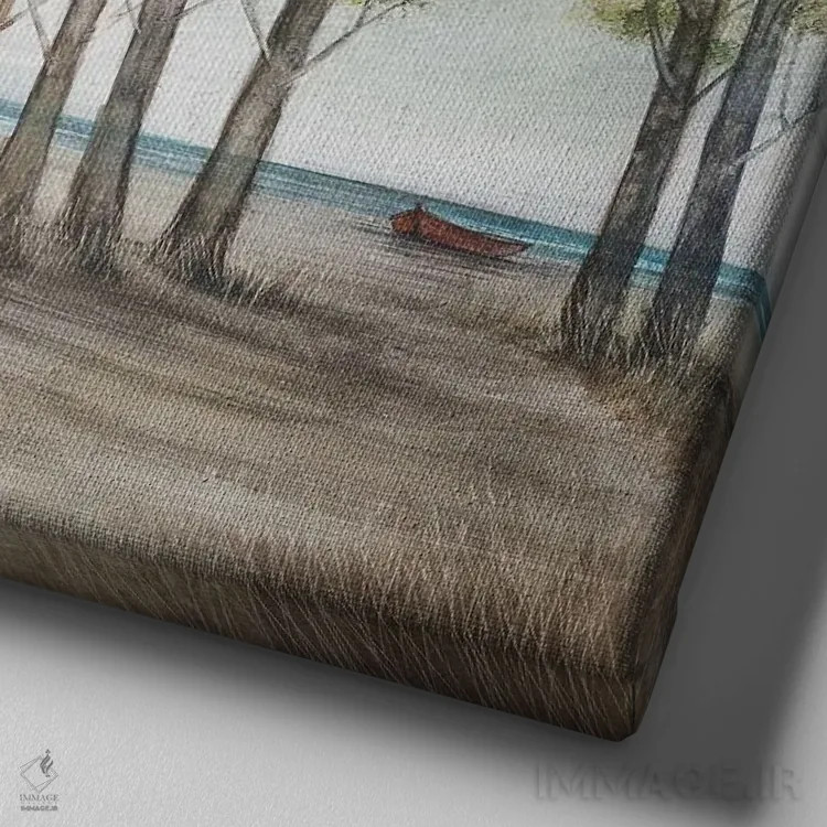 تابلو دکوراتیو کنار هم اثر جو رام - نمای نزدیک بافت بوم