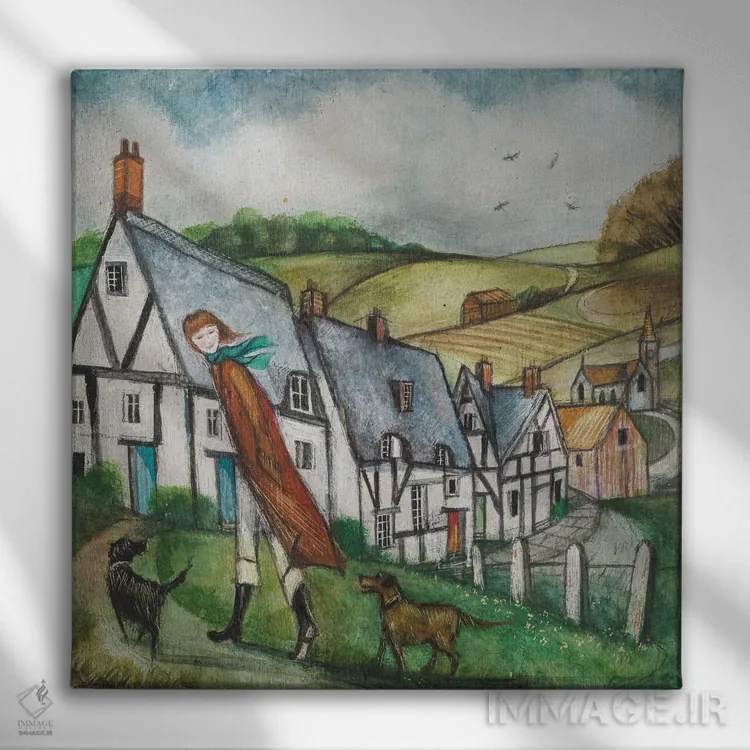 تابلو دکوراتیو پیاده روی یکشنبه اثر جو رام - نمای روبهرو روی دیوار