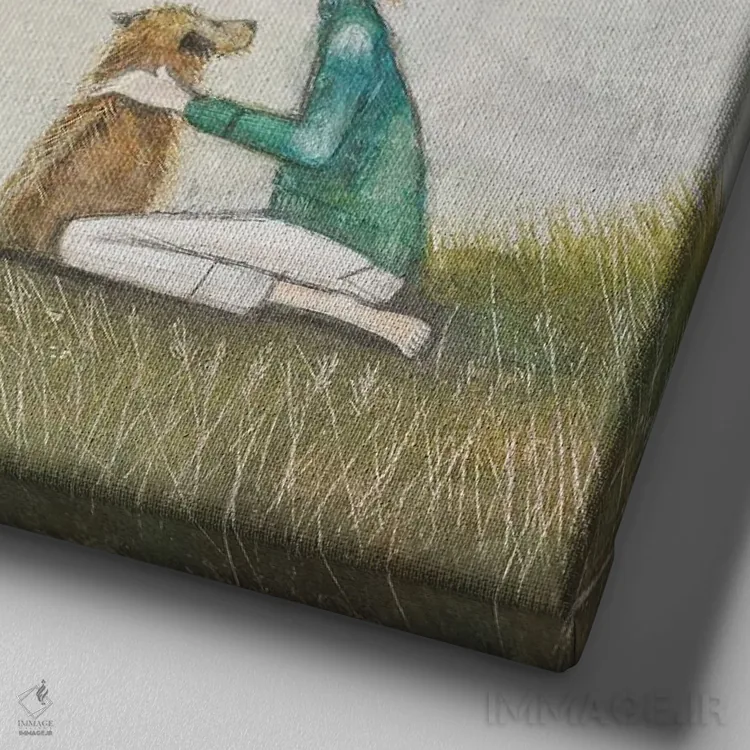 تابلو دکوراتیو پاشیدن ناگهانی آب اثر جو رام - نمای نزدیک بافت بوم