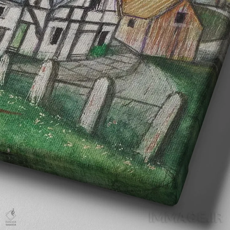 تابلو دکوراتیو پیاده روی یکشنبه اثر جو رام - نمای نزدیک بافت بوم