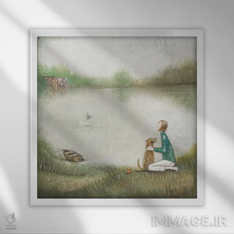 تابلو دکوراتیو پاشیدن ناگهانی آب اثر جو رام - نمای قابدار سفید