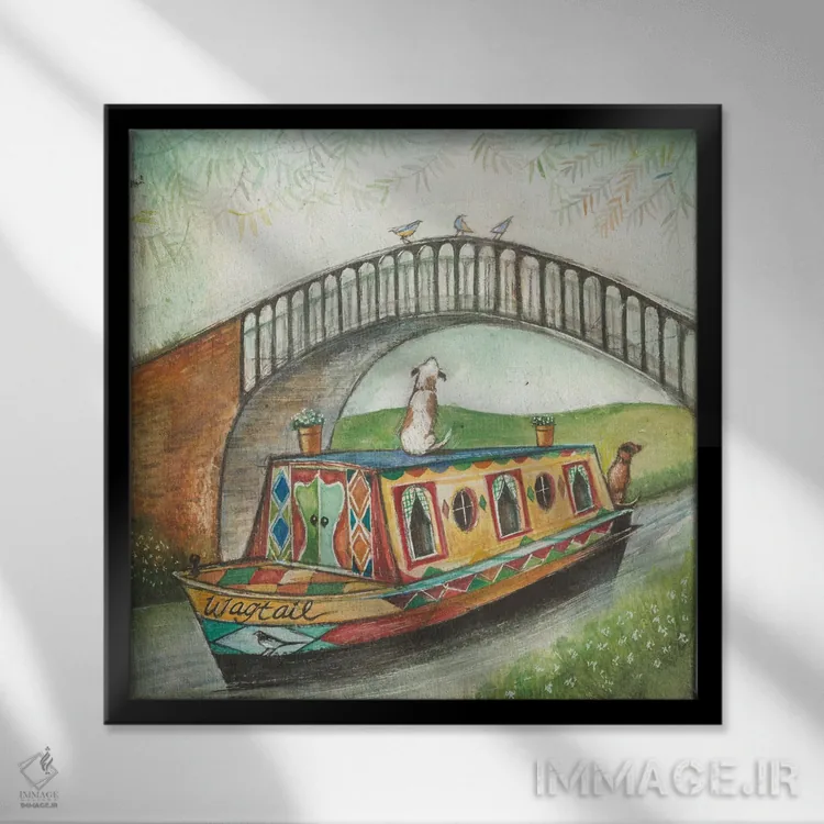 تابلو دکوراتیو دم جنبانک اثر جو رام - نمای قابدار مشکی