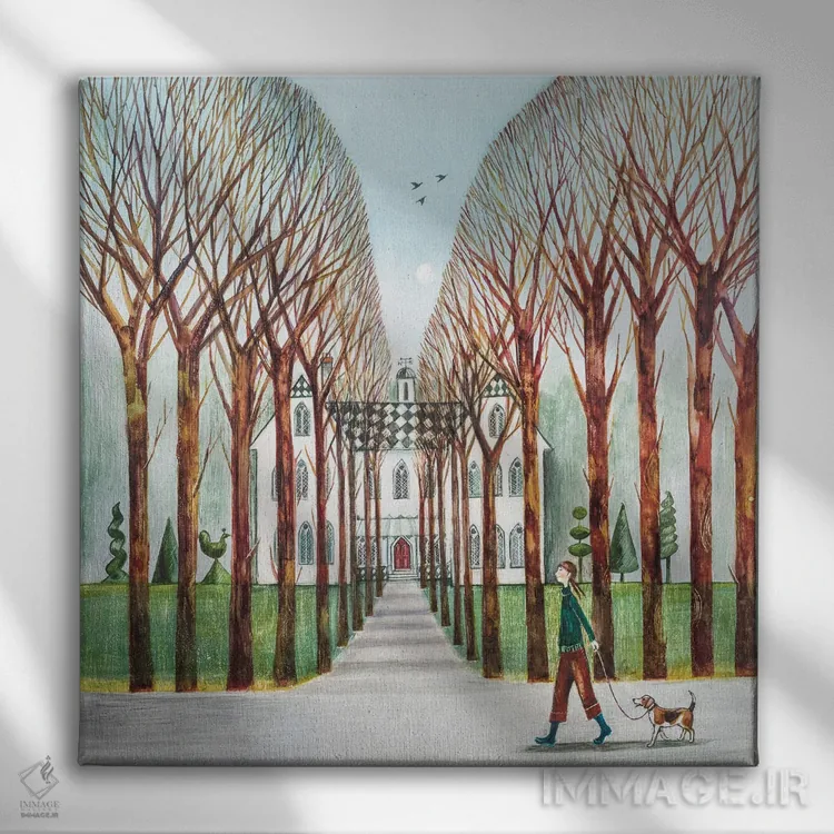 تابلو دکوراتیو با غرور قدم زدن اثر جو رام - نمای روبهرو روی دیوار