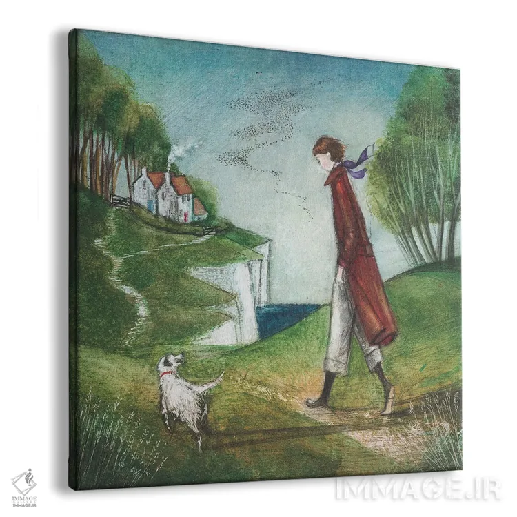 تابلو دکوراتیو پیاده روی کنار صخره اثر جو رام - نمای پرسپکتیو محصول