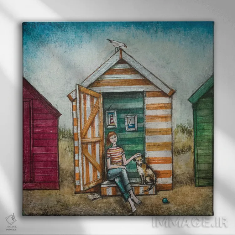 تابلو دکوراتیو روزهای ساحل اثر جو رام - نمای روبهرو روی دیوار