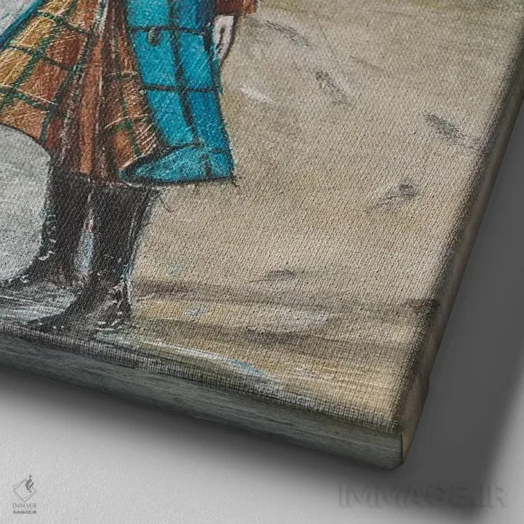 تابلو دکوراتیو نسیم غربی اثر جو رام - نمای نزدیک بافت بوم