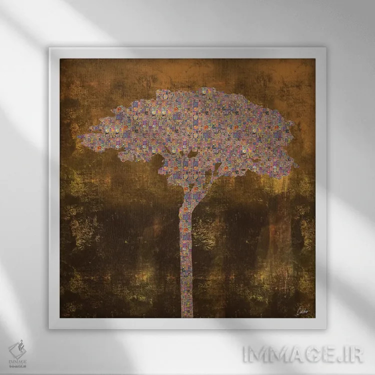 تابلو دکوراتیو غروب خورشید اثر خوزه کاچو - نمای قابدار سفید