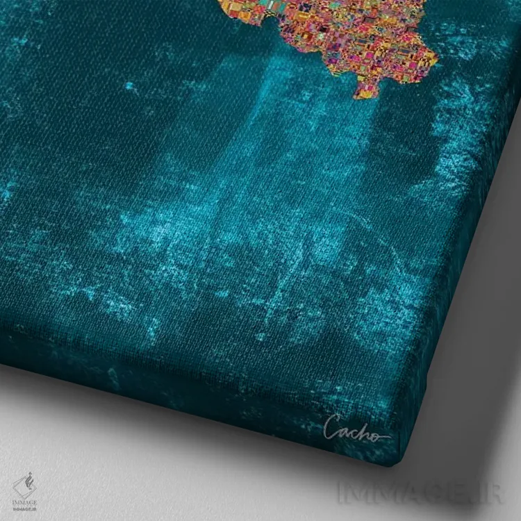 تابلو دکوراتیو باران ها اثر خوزه کاچو - نمای نزدیک بافت بوم