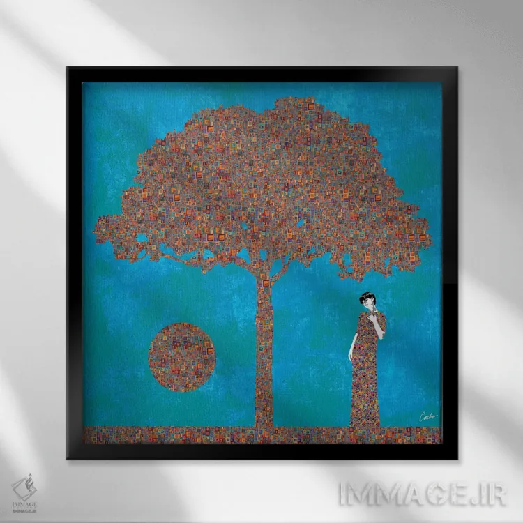 تابلو دکوراتیو دوباره فکر کن اثر خوزه کاچو - نمای قابدار مشکی