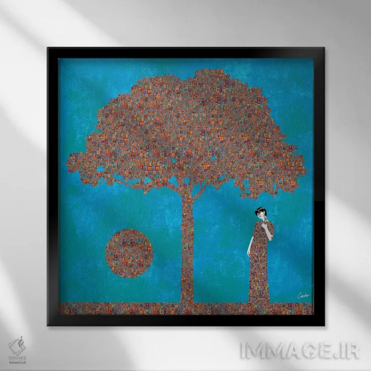 تابلو دکوراتیو دوباره فکر کن اثر خوزه کاچو - نمای قابدار مشکی