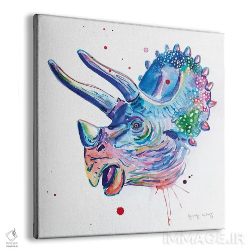 تابلو دکوراتیو تریسراتوپس آبرنگی اثر جنیفر سیلی - نمای پرسپکتیو محصول