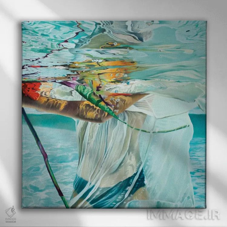 تابلو دکوراتیو ماهی های رنگارنگ اثر جوزپ مونکادا - نمای روبهرو روی دیوار