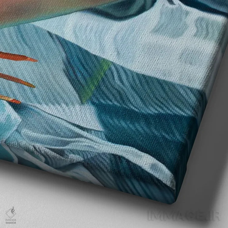 تابلو دکوراتیو بال های فرشته اثر جوزپ مونکادا - نمای نزدیک بافت بوم