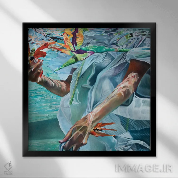 تابلو دکوراتیو بال های فرشته اثر جوزپ مونکادا - نمای قابدار مشکی