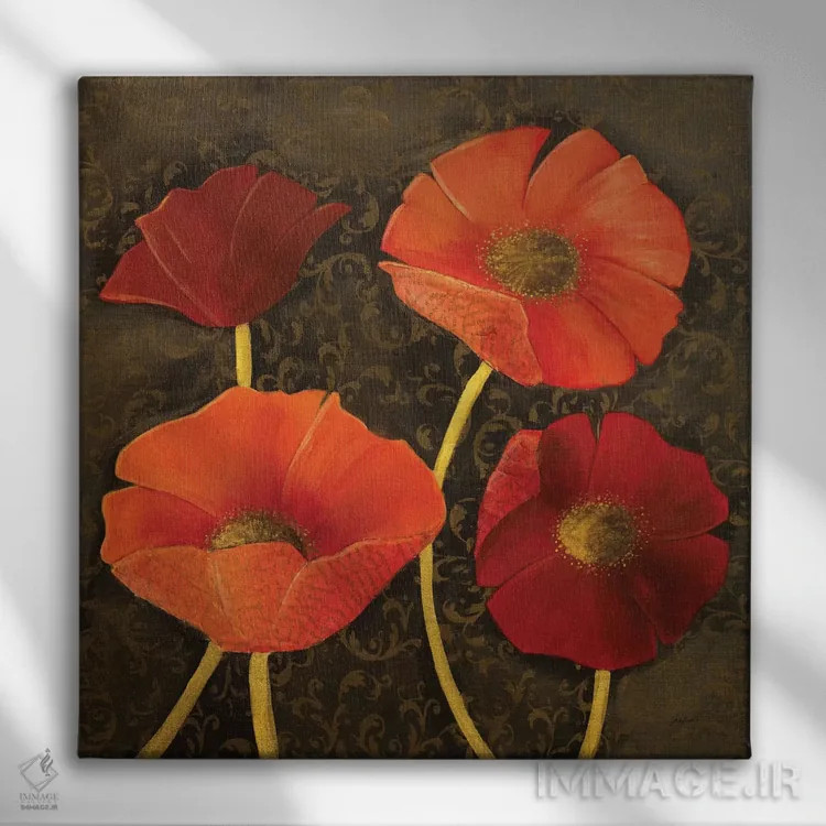 تابلو دکوراتیو گل آرایی زراندود اول اثر جوزفینا - نمای روبهرو روی دیوار