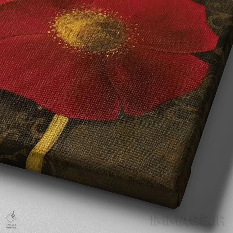 تابلو دکوراتیو گل آرایی زراندود اول اثر جوزفینا - نمای نزدیک بافت بوم