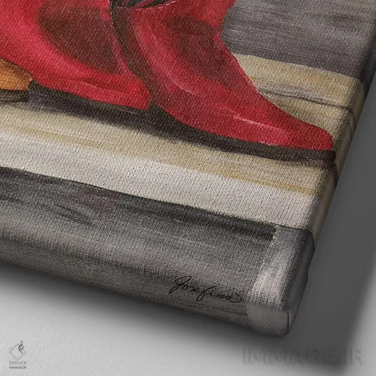 تابلو دکوراتیو رقص دو قدمی اثر جوزفینا - نمای نزدیک بافت بوم