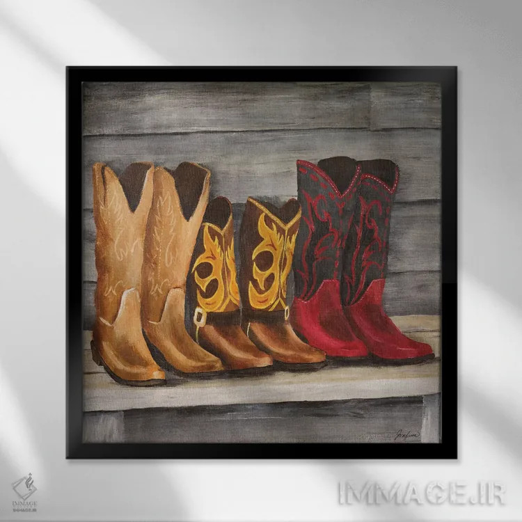 تابلو دکوراتیو رقص دو قدمی اثر جوزفینا - نمای قابدار مشکی