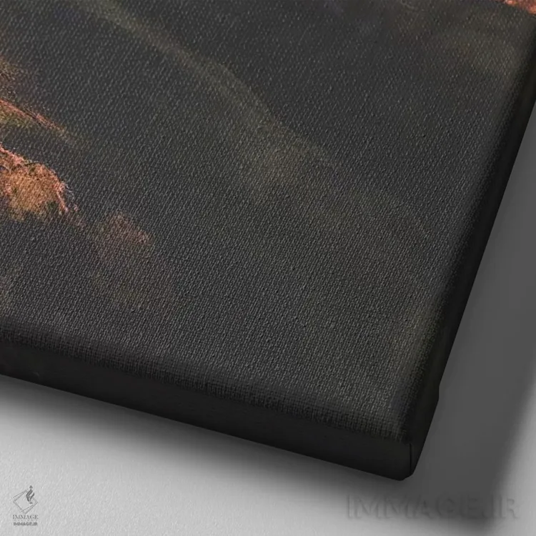 تابلو دکوراتیو لبه صبحگاهی اثر جو شاتر - نمای نزدیک بافت بوم