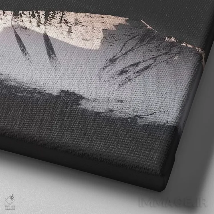 تابلو دکوراتیو کوه های سیاه اثر جو شاتر - نمای نزدیک بافت بوم