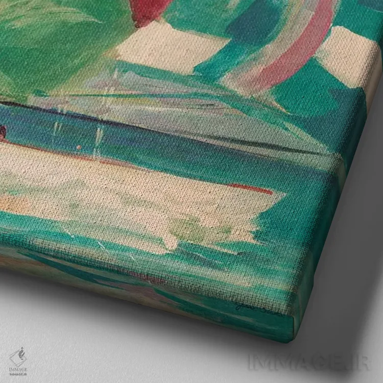 تابلو دکوراتیو بادبان کامل آرام ۱ اثر جین اسلیوکا - نمای نزدیک بافت بوم