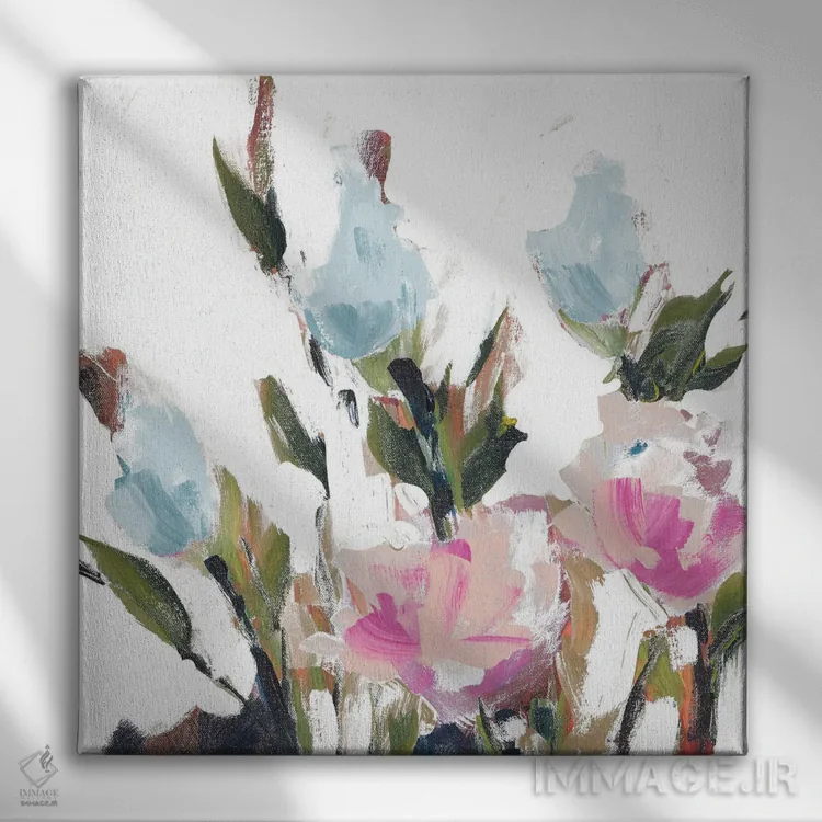 تابلو دکوراتیو شکوفه ها ۲ اثر جین اسلیوکا - نمای روبهرو روی دیوار