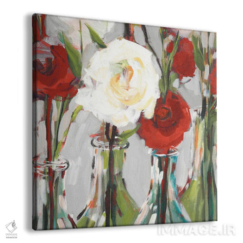 تابلو دکوراتیو شکوفه های قرمز عاشقانه II اثر جین اسلیوکا - نمای پرسپکتیو محصول