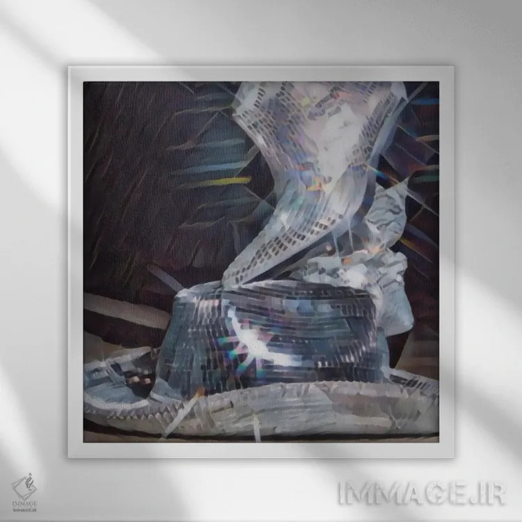 تابلو دکوراتیو دیسکوی درخشان ۲ اثر جسی کیث - نمای قابدار سفید