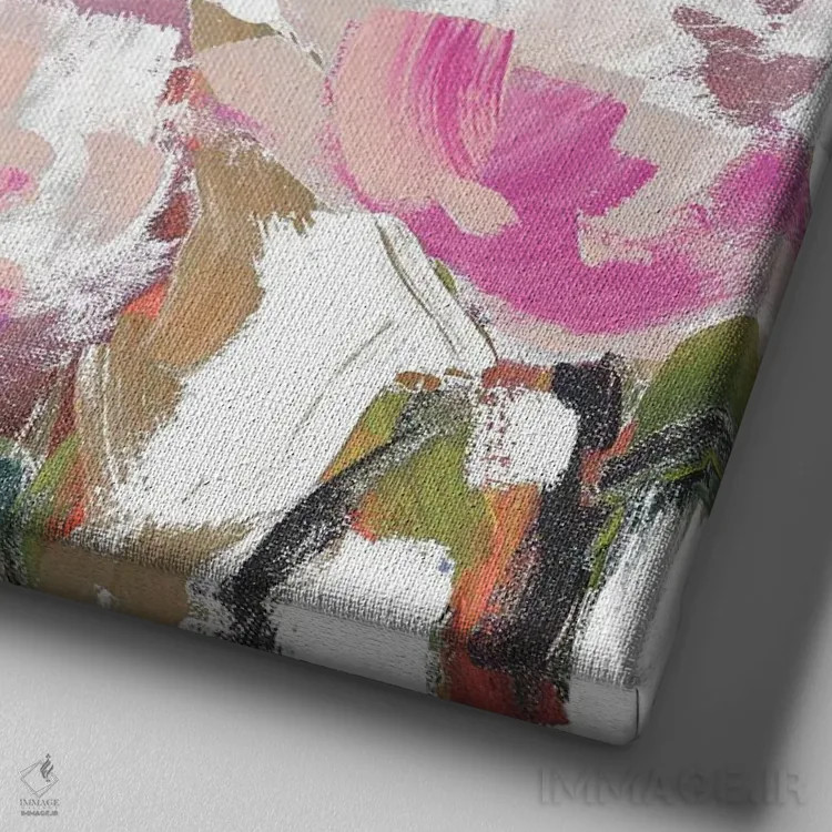 تابلو دکوراتیو شکوفه ها ۲ اثر جین اسلیوکا - نمای نزدیک بافت بوم