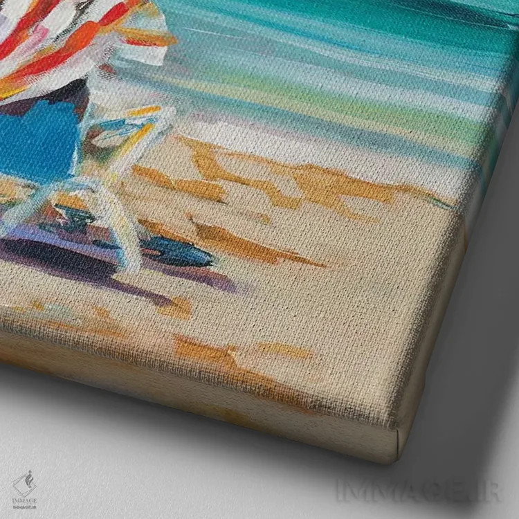 تابلو دکوراتیو لذت کارائیب اثر جین اسلیوکا - نمای نزدیک بافت بوم