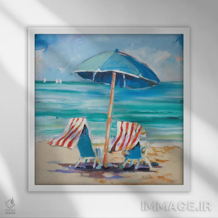 تابلو دکوراتیو لذت کارائیب اثر جین اسلیوکا - نمای قابدار سفید